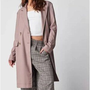 054 Free People Freddie Longline Blazer in Lilac NWT Size Large